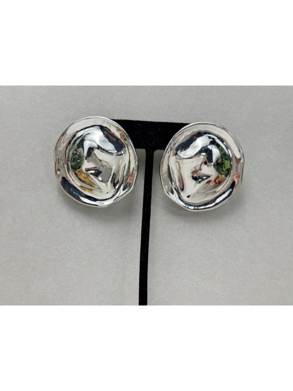 Zara Silver Tone Abstract Sculptural Clip Earrings NWOT